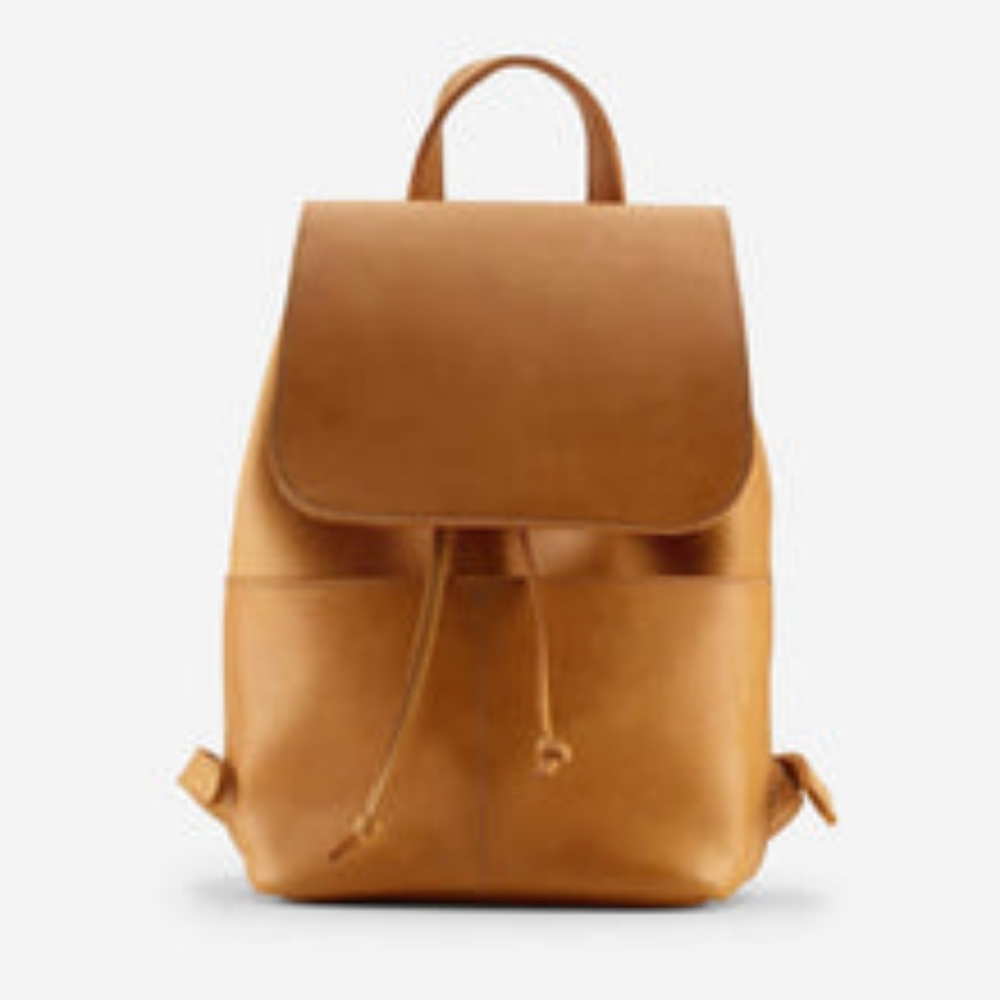 NWT Parker Clay Leather Abby Drawstring Backpack- Rust Brown